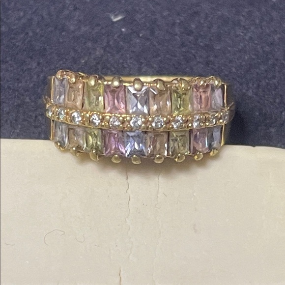 Jewelry - Costume Jewelry 2 for 15$ - Elegant Gold Multi-Color Gemstone Ring - no marking